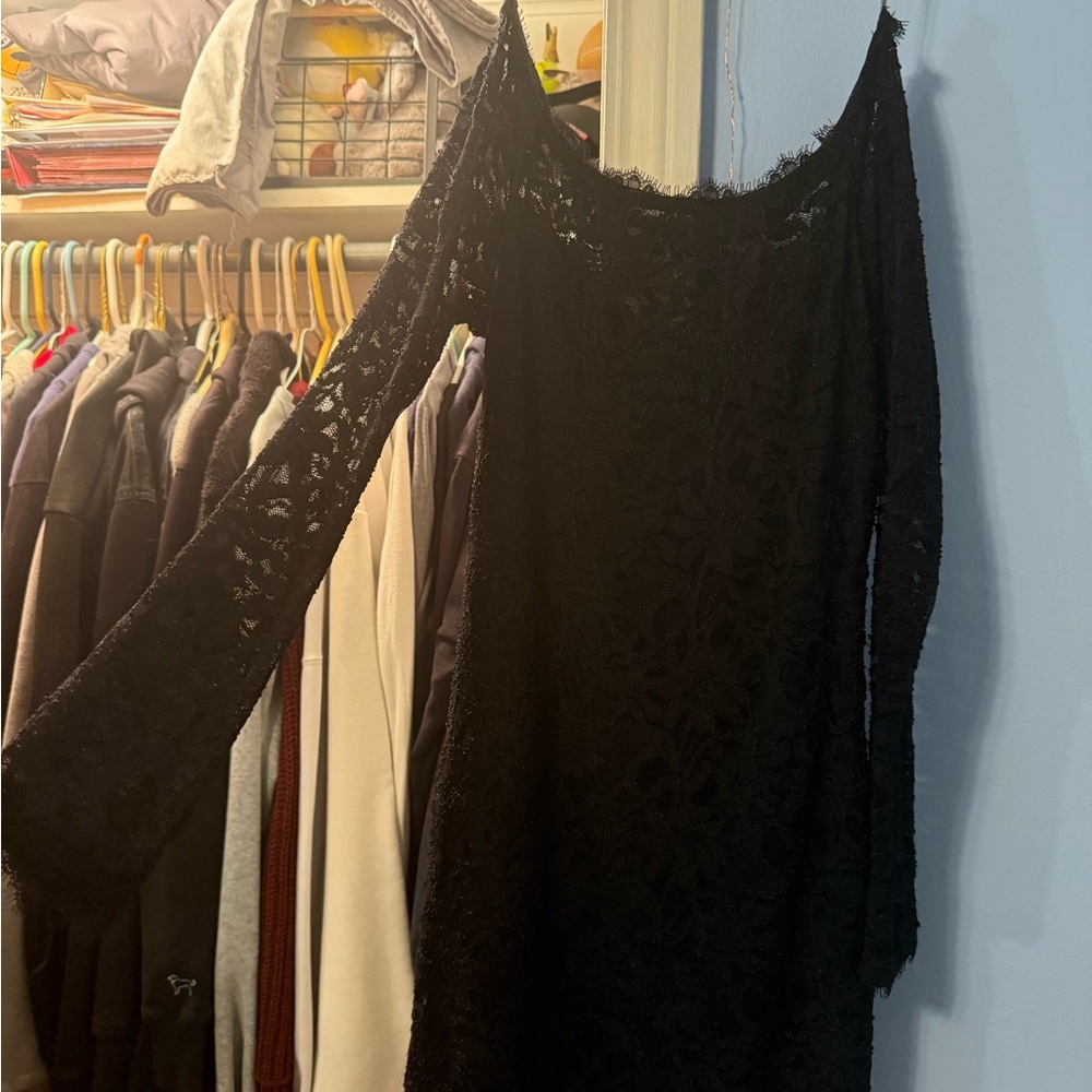 Jump Black Lace Off-Shoulder Dress